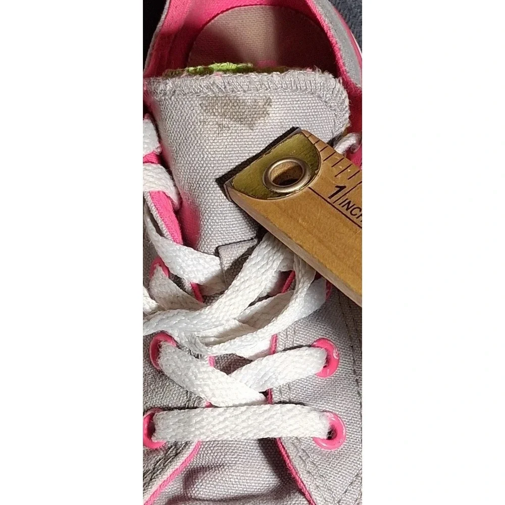Converse Chuck Taylor All Star Junior 13 Grey Neon Pink Lime Double Tongue Shoes
